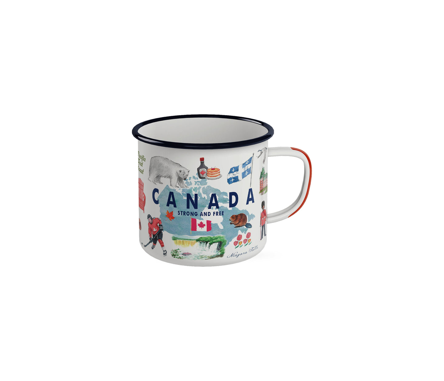 Canada Map & Icons - 350ml Enamel Mug