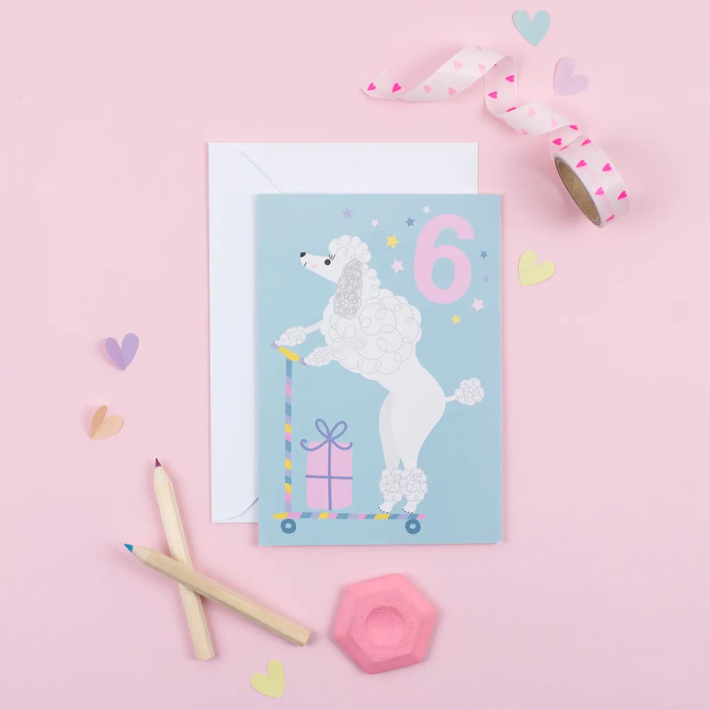 Age 6 Poodle Kid's Birthday Card | Children’S Birthday Card