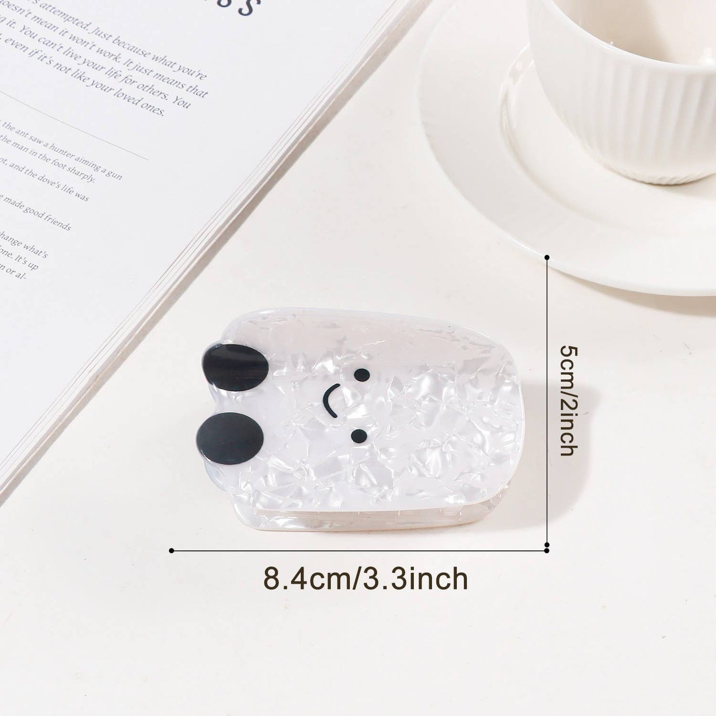 Cartoon Fun Emoji Design Bread & Heart Hair Clip