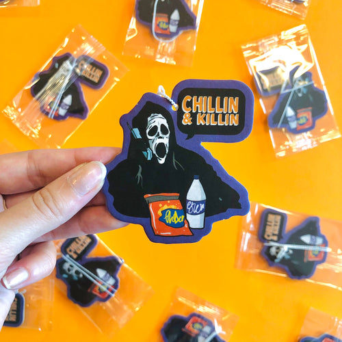 Chillin & Killin Halloween Air Freshener - Front & Company: Gift Store