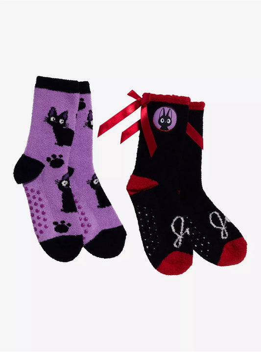 Studio Ghibli Kiki's Delivery Service Jiji Ribbon Cozy Slipper Socks 2 Assorted