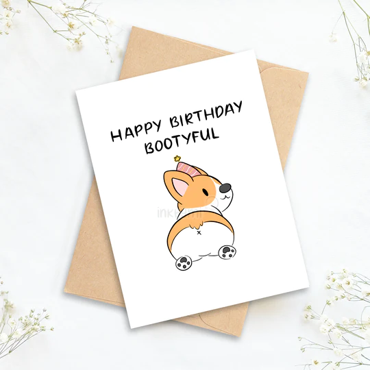 Happy Birthday Bootyful Greeting Card