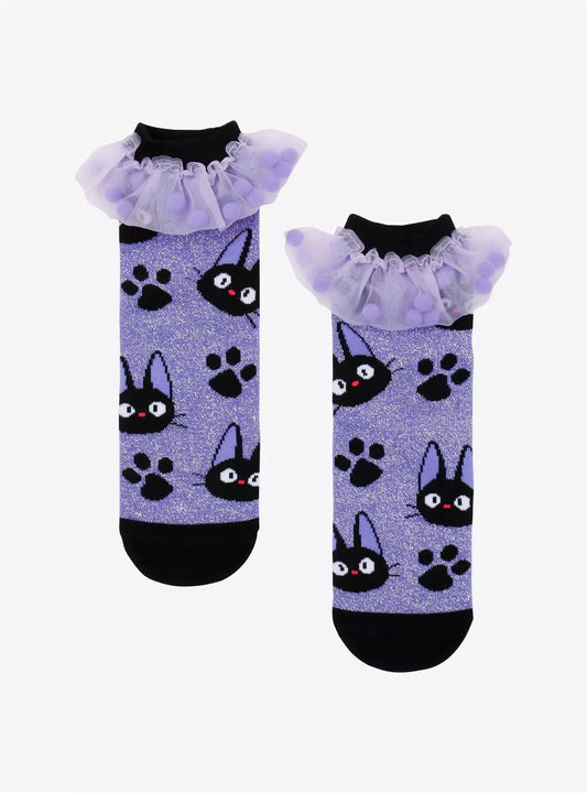 Studio Ghibli Kiki's Delivery Service Jiji Glitter Mesh Ankle Socks