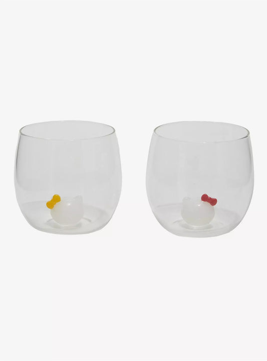 Hello Kitty & Mimmy 3D Icon Glass Cup