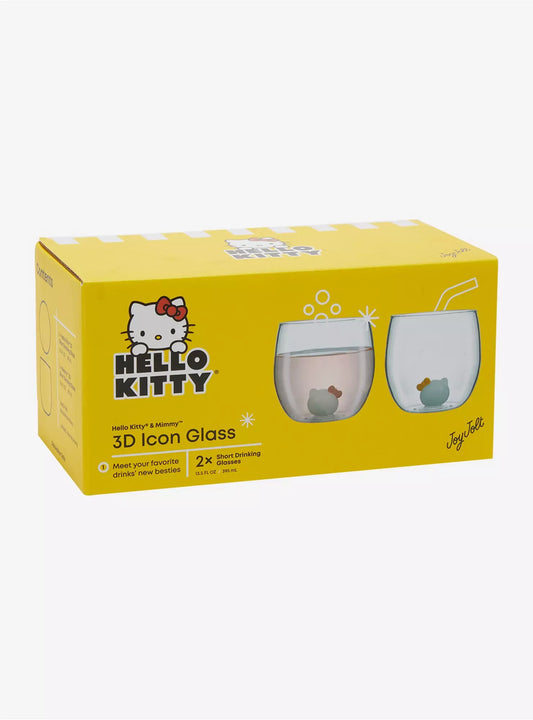 Hello Kitty & Mimmy 3D Icon Glass Cup