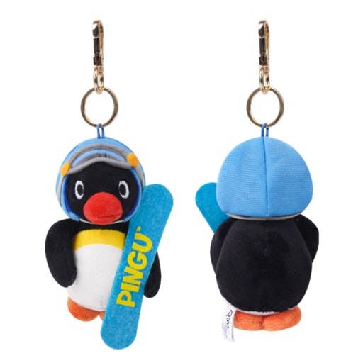 Pingu Winter Snowboard Plush Keychain - Limited Edition