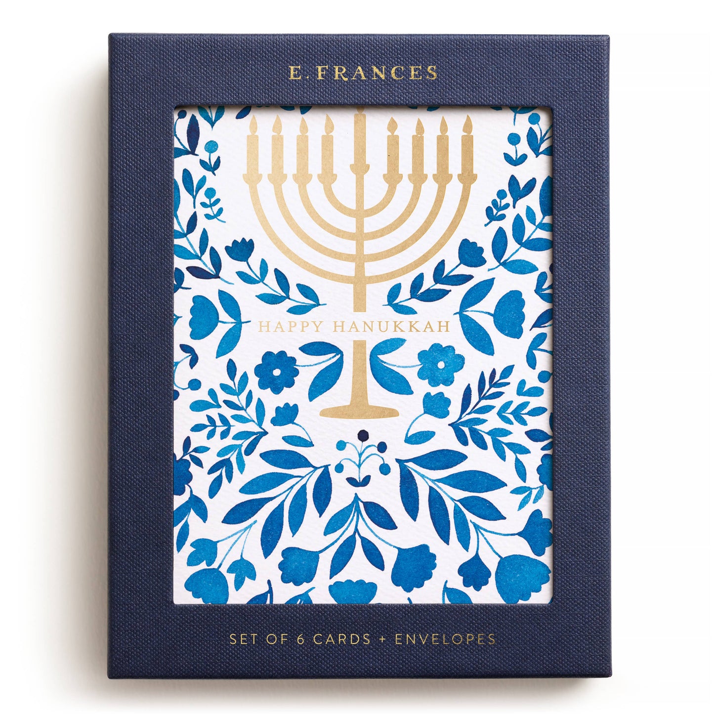 Floral Menorah Boxed Card Set, Set of 6