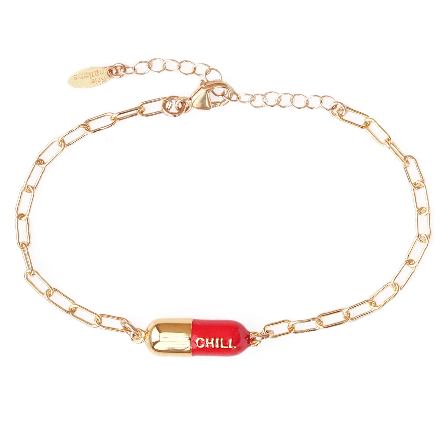 Chill Pill Charm Bracelet 18K Gold Vermeil