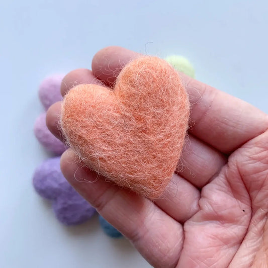 One Pastel Rainbow Felt Heart