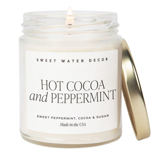 Hot Cocoa and Peppermint 9 oz Soy Candle - Home Decor, Gifts - Front & Company: Gift Store