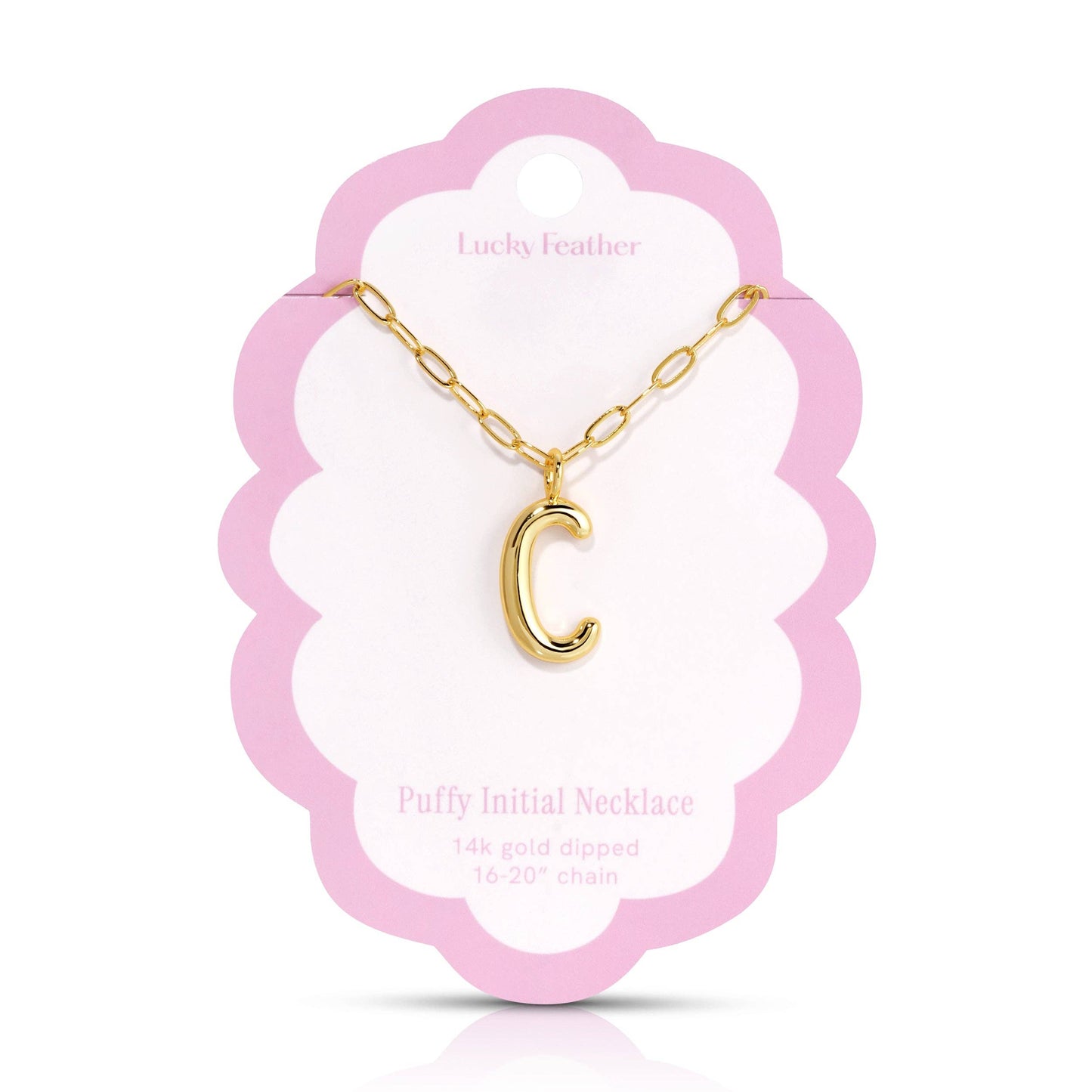 Puffy Letter Initial Necklace