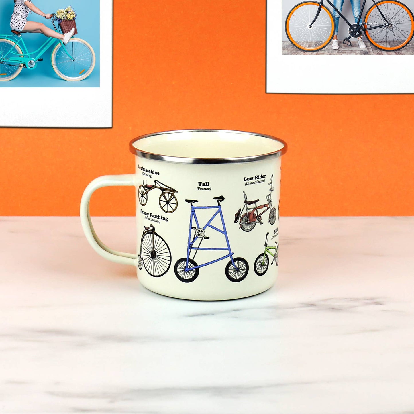 Enamel Mug - Bikes