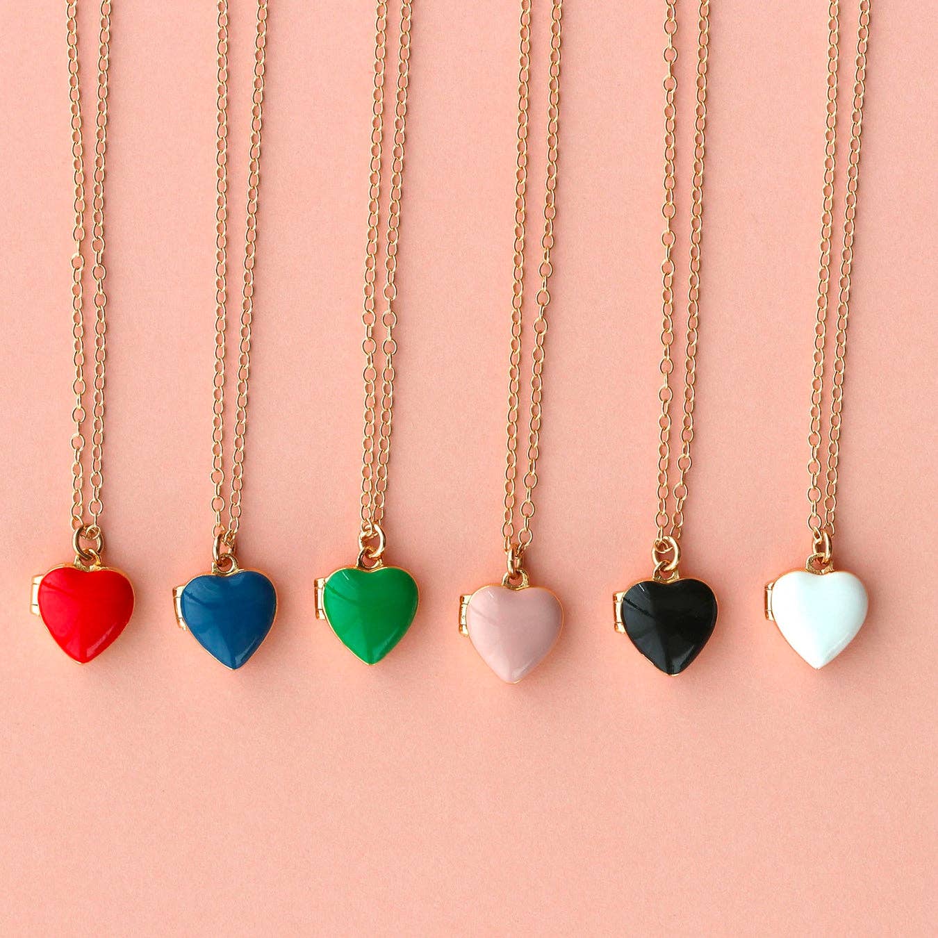 Enamel Heart Locket 18K Gold Vermeil