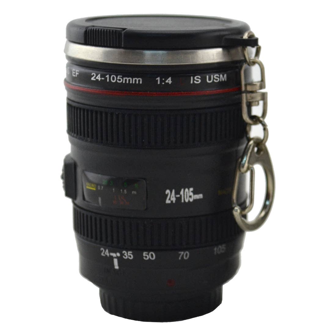 Stainless Steel Camera Lens Shot Glass Key Chain