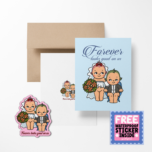 Forever Looks Good Retro Babies Valentines Greeting Cards