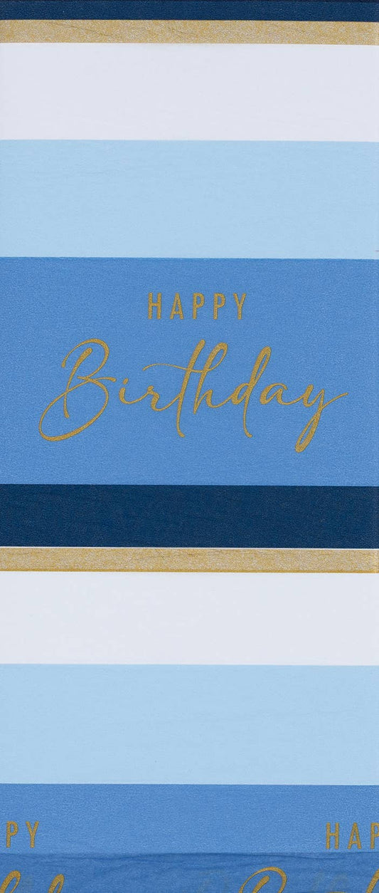 Tissue Patterned Birthday Stripe Blue