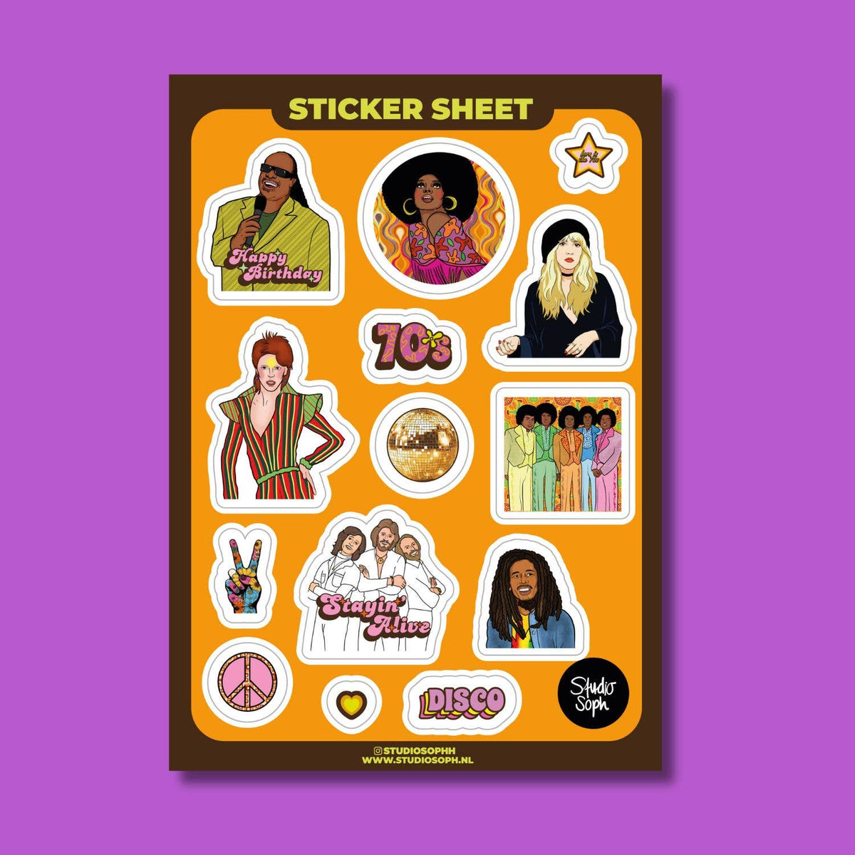 Born In The 70s A5 Sticker Sheet
