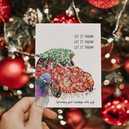 Pigeon Sprinkle Christmas - Funny Christmas Card