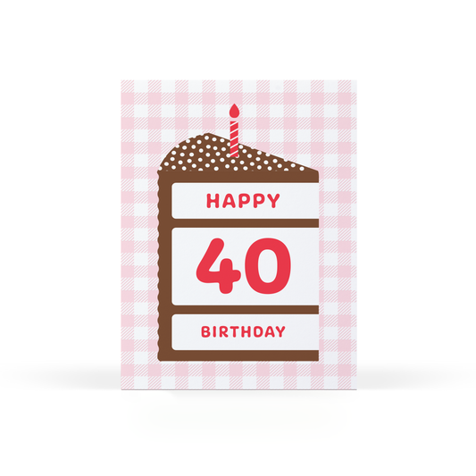 Happy 40 Cake Birthday Card