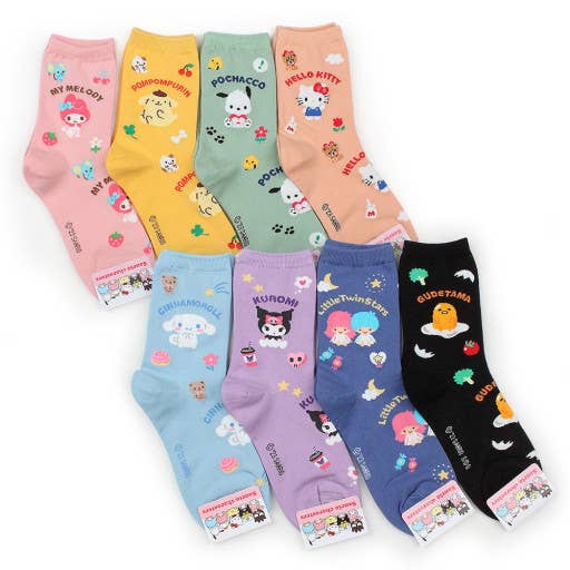NEW Sanrio Friends with Mascots Crew  Socks