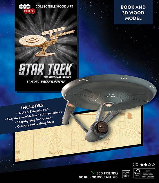 IncrediBuilds: Star Trek: U.S.S. Enterprise Book and 3D Wood Model
