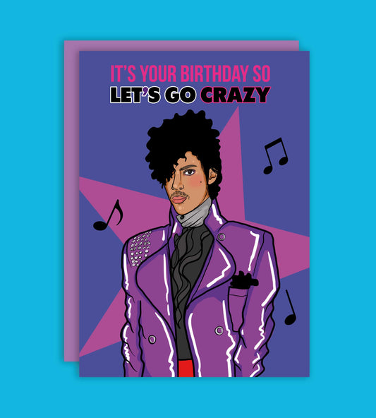 Let's Go Grazy 80's Birthday Greeting Card