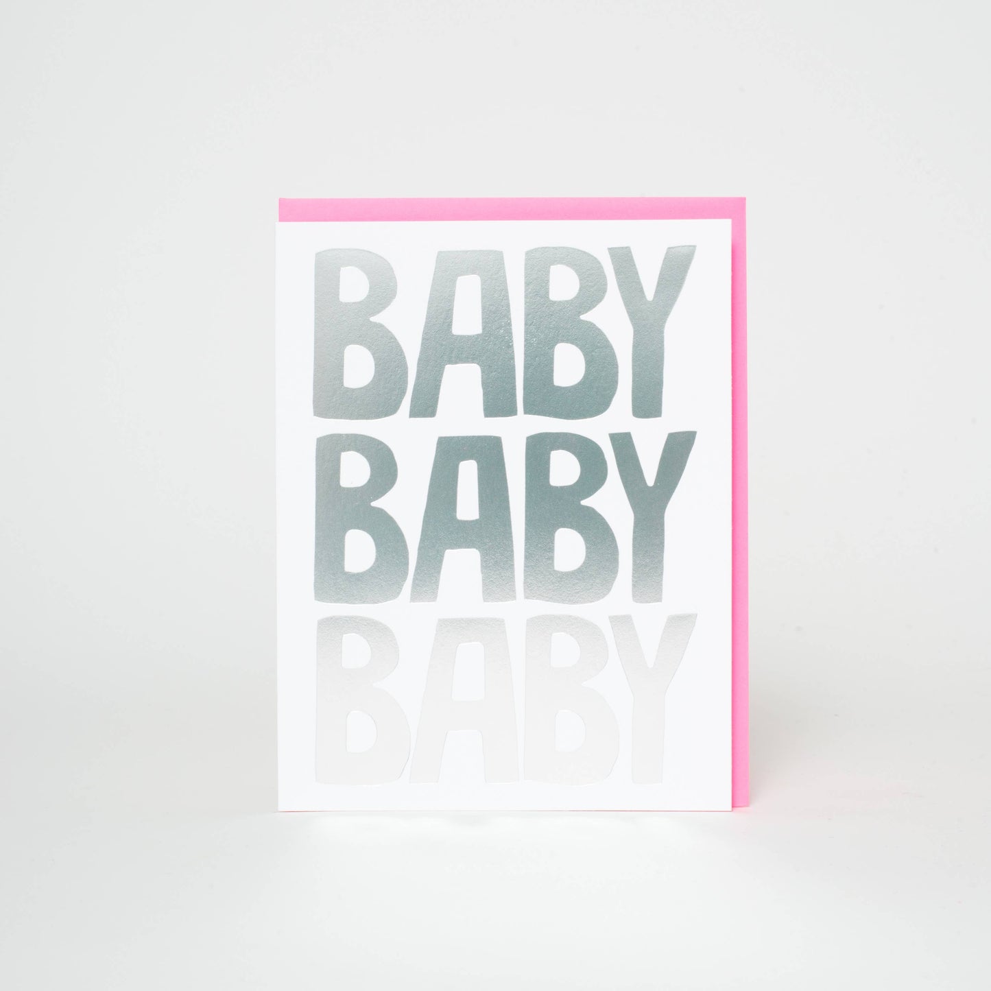 Baby Baby Baby Letterpress Greeting Card by Ashkahn