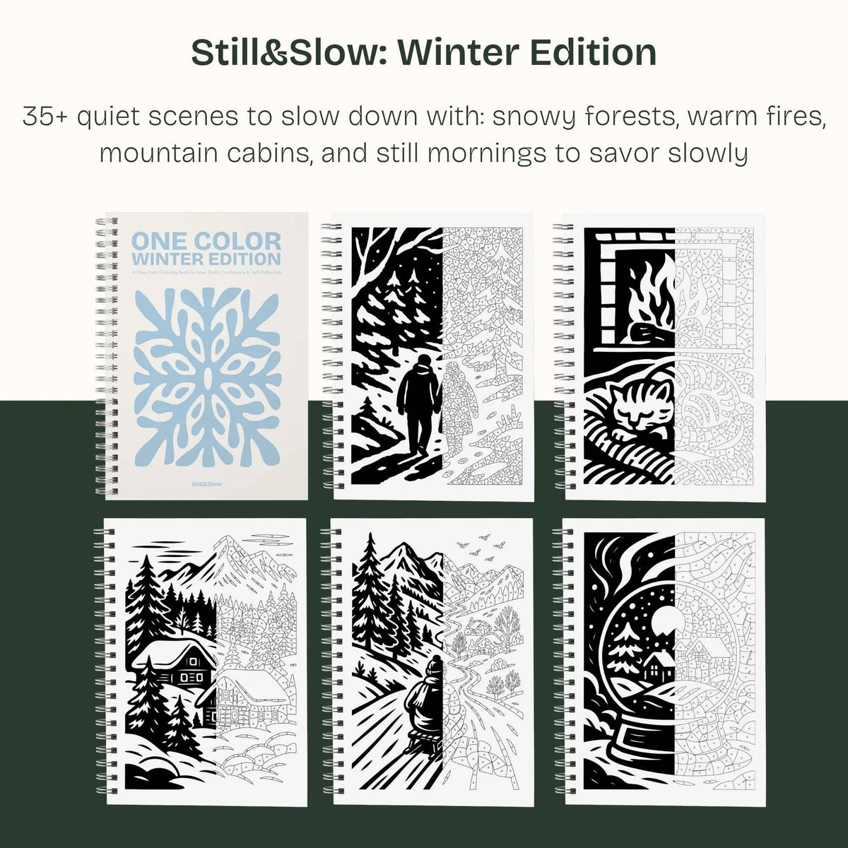 One Color Coloring Book - Winter Edition