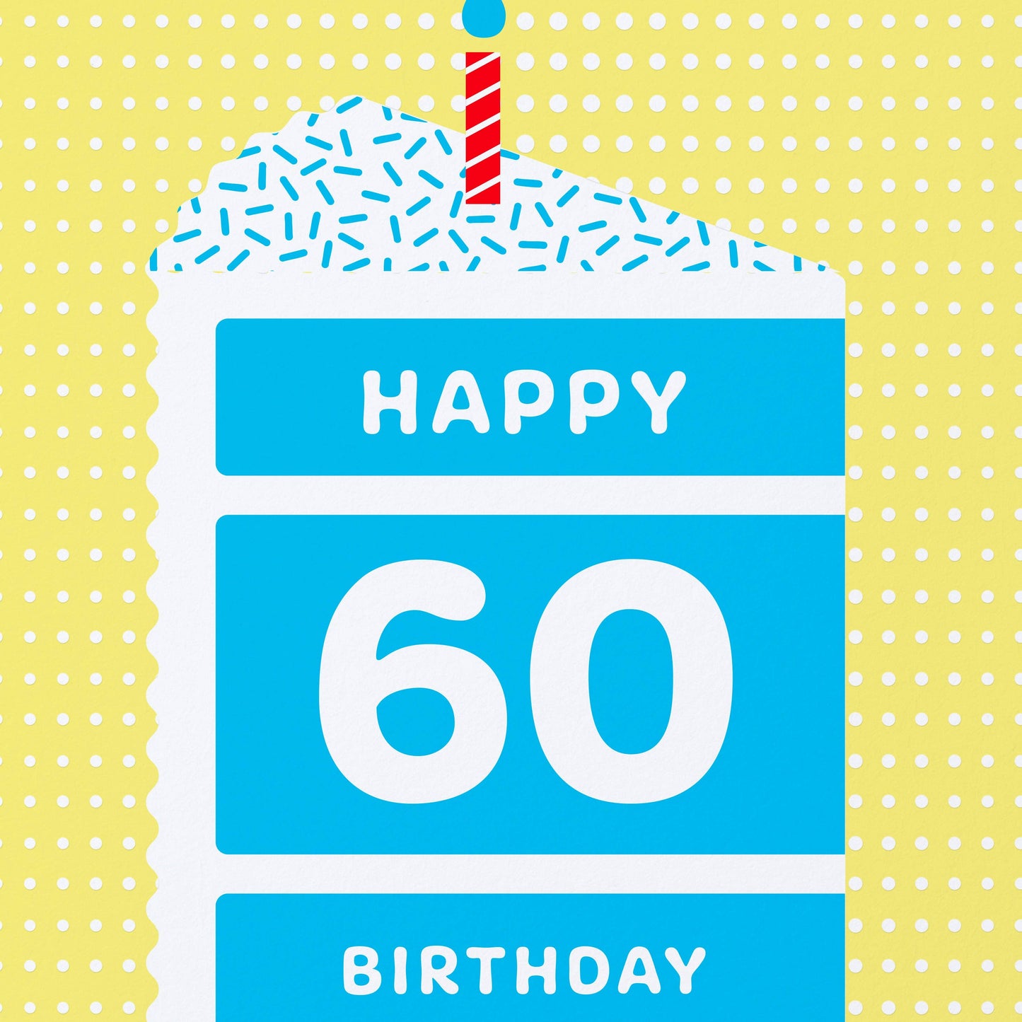 Happy 60 Cake Birthday Card