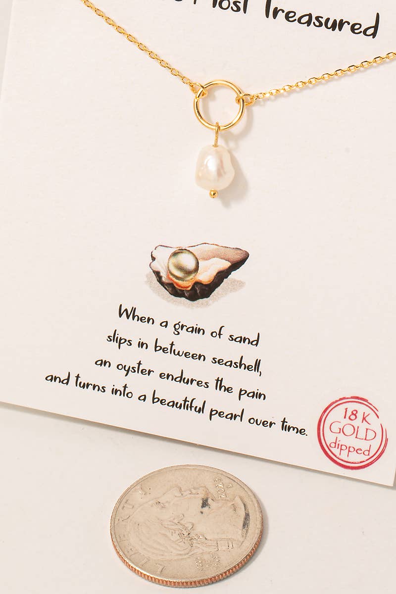 Gold Dipped Pearl Drop Pendant Necklace
