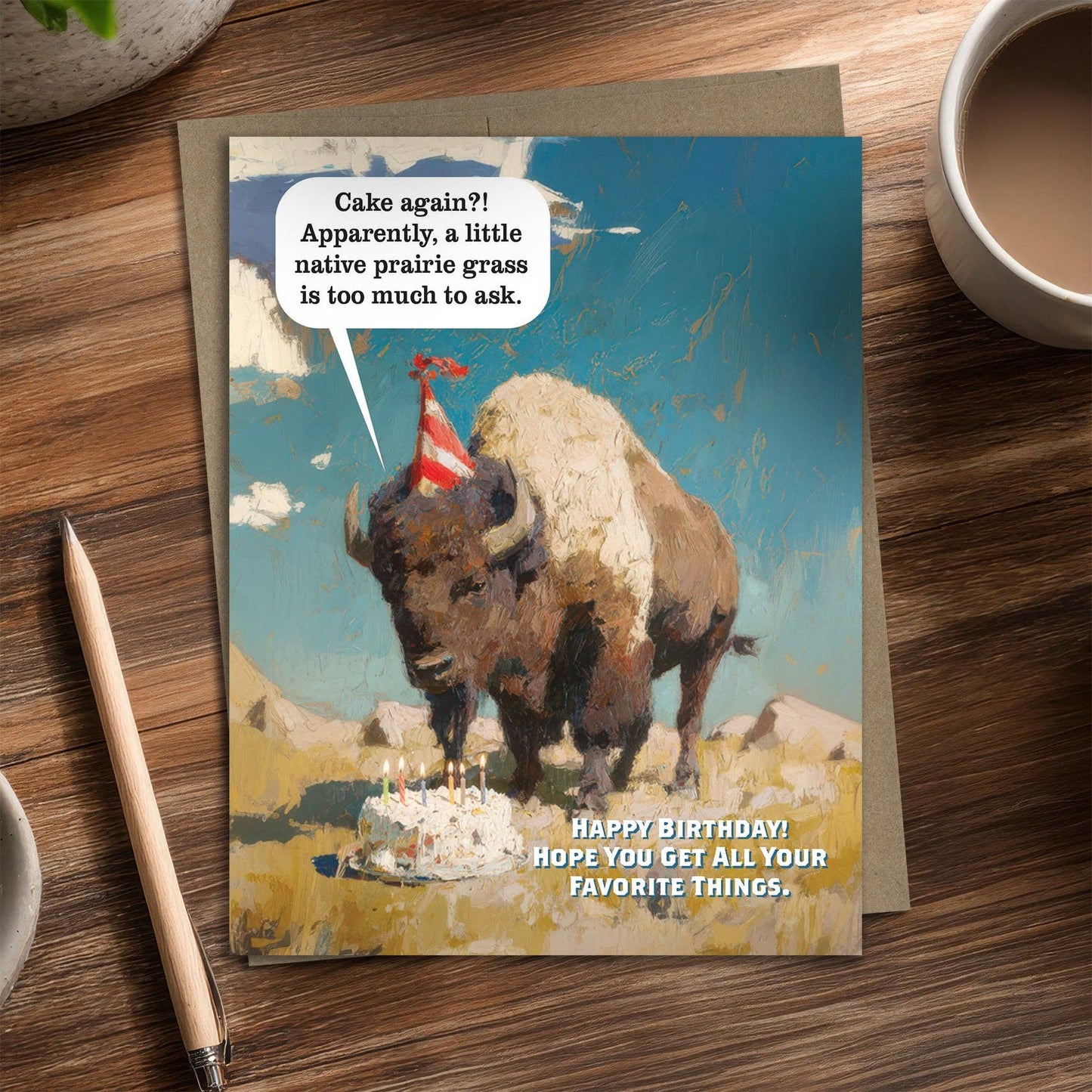 Bison - Recycled Birthday Card for Wildlife Lovers