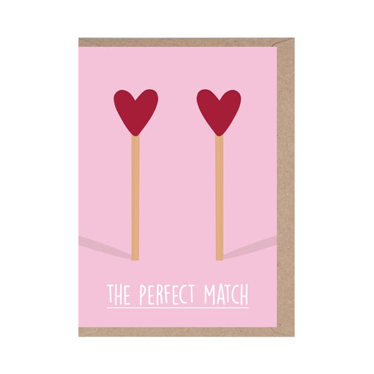 Matches The Perfect Match- Cute Valentines Day Card- love