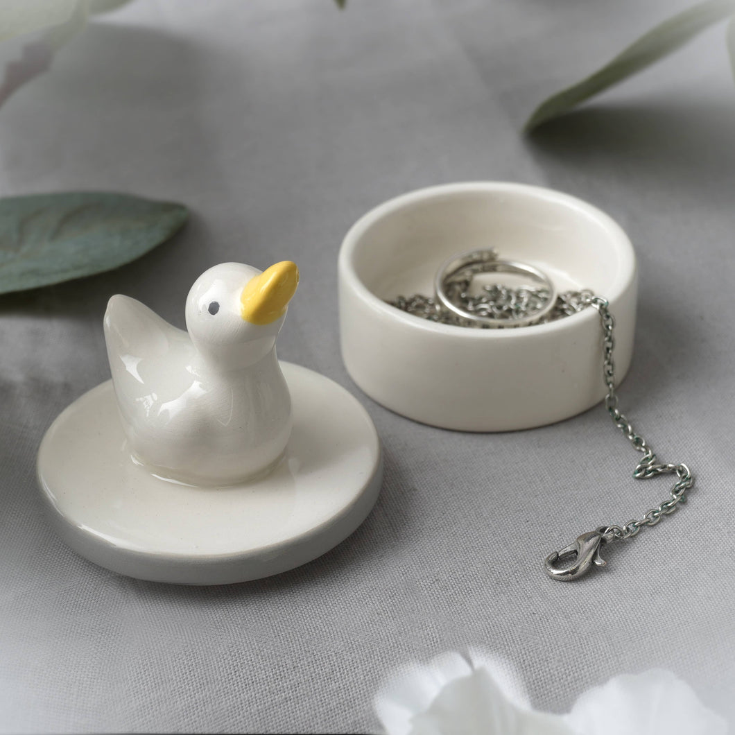 Send With Love Duck Ceramic Trinket Pot