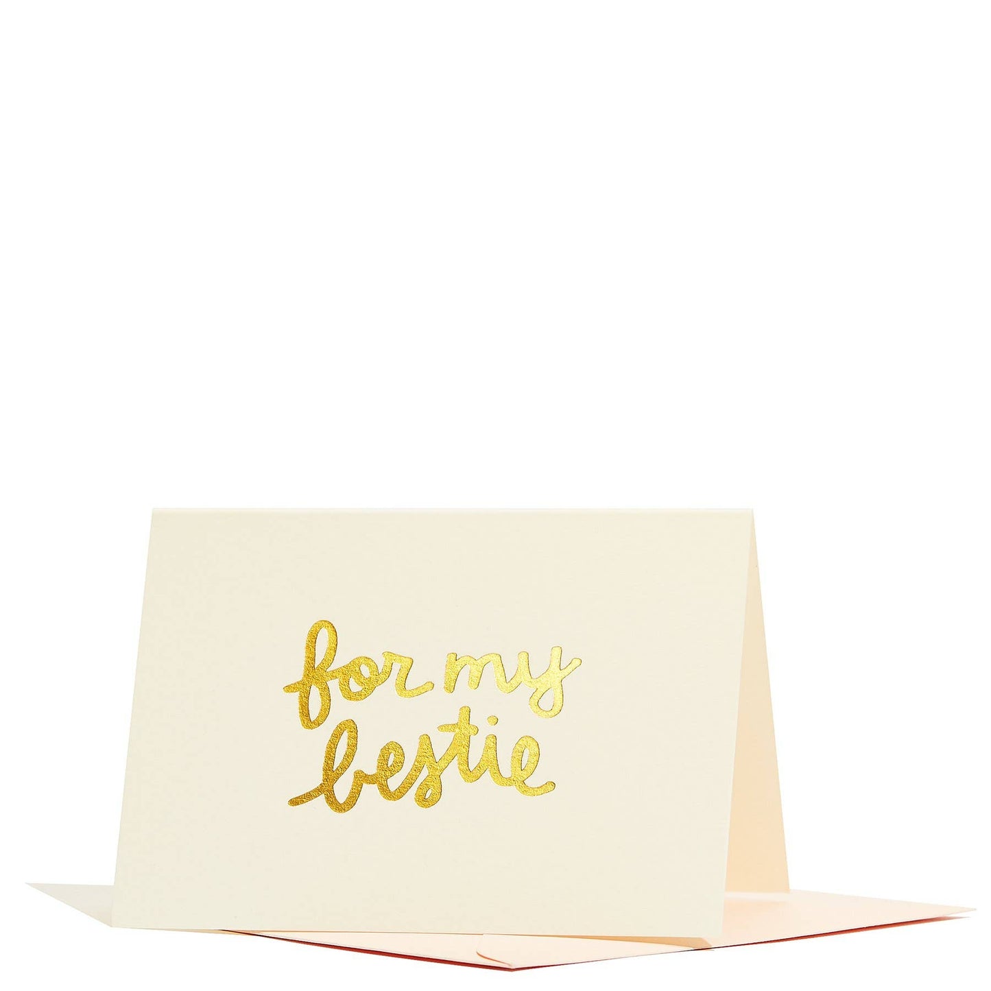 For My Bestie Gold Foil Notecard Set on Cream Card Stock