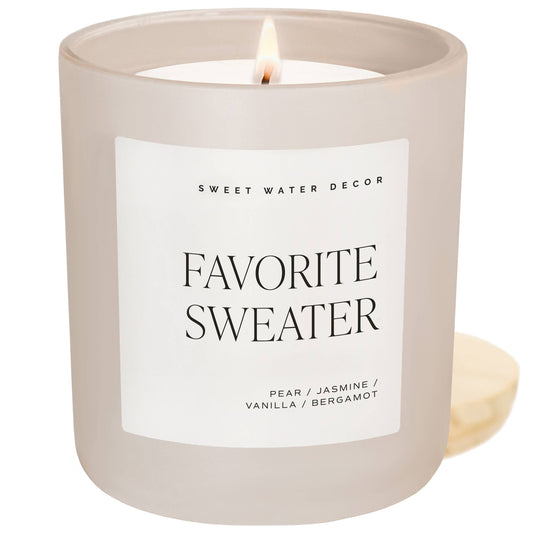 Favorite Sweater 15 oz Soy Candle, Matte Jar