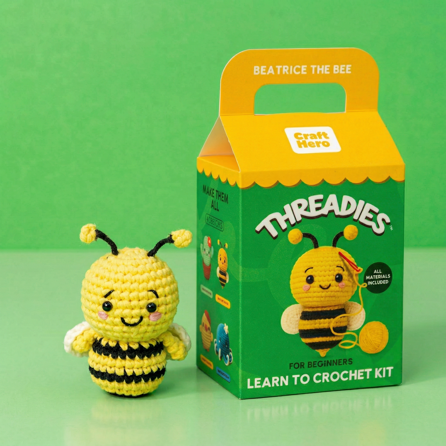 Craft Hero Threadies - Crochet Learning Kit - Beatrice the Bee