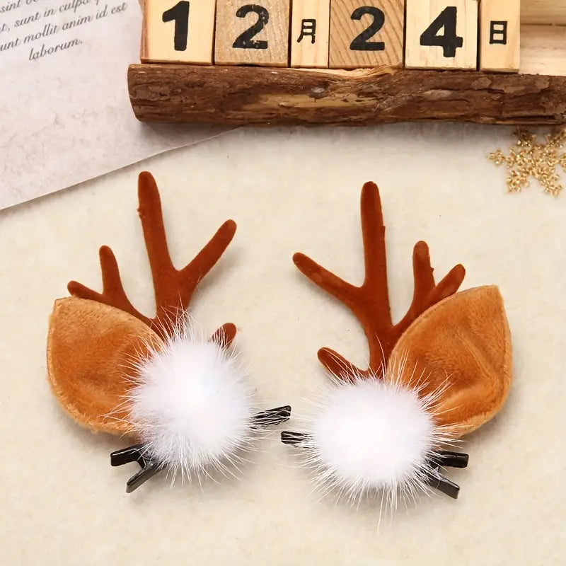 Floral Antlers/Ears Hair Clips, asst styles