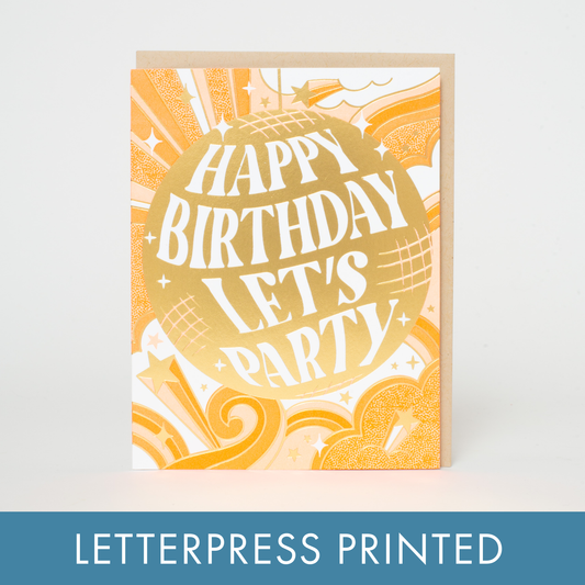 Birthday Disco Ball Letterpress Greeting Card by Hello!Lucky