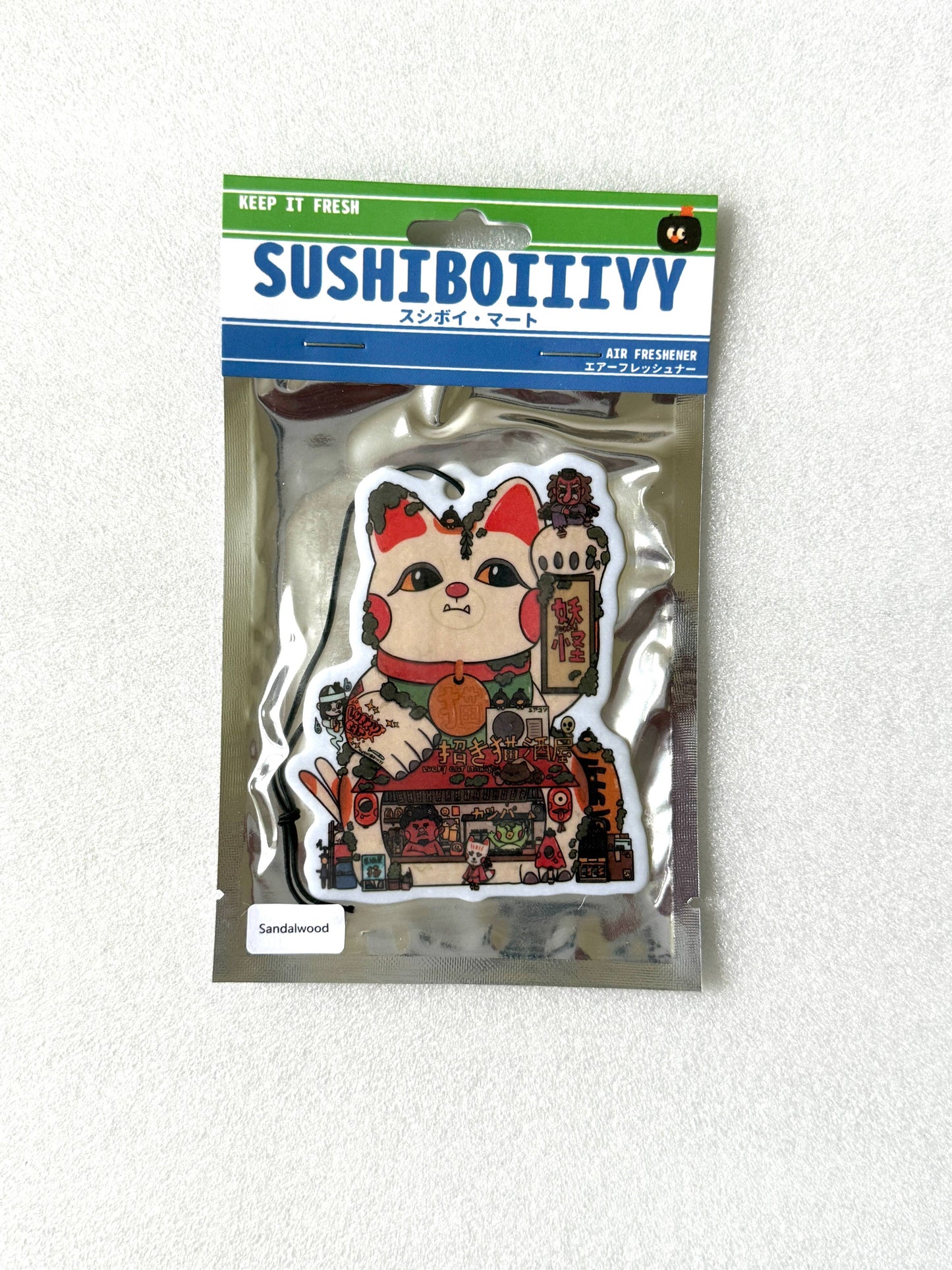 Lucky Cat Car Air Freshener (Sandal Wood)