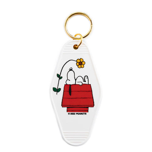 3P4 x Peanuts® - Snoopy Doghouse Flower Key Tag - Front & Company: Gift Store