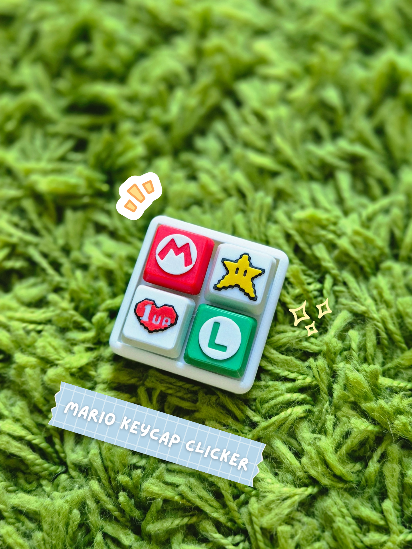 Mario Keycap Clicker Keychain
