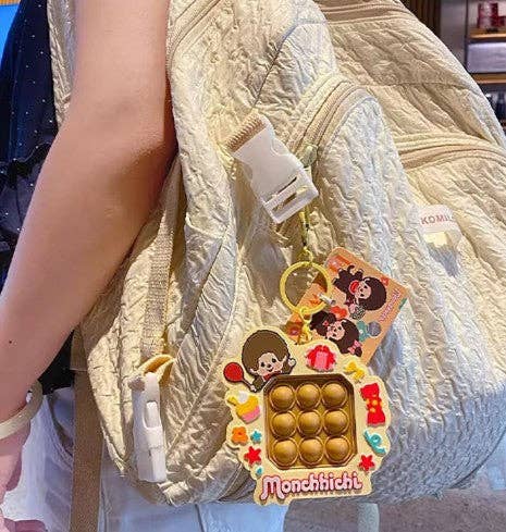 Monchhichi Push Pop Keychain – Sensory Fidget Bag Charm