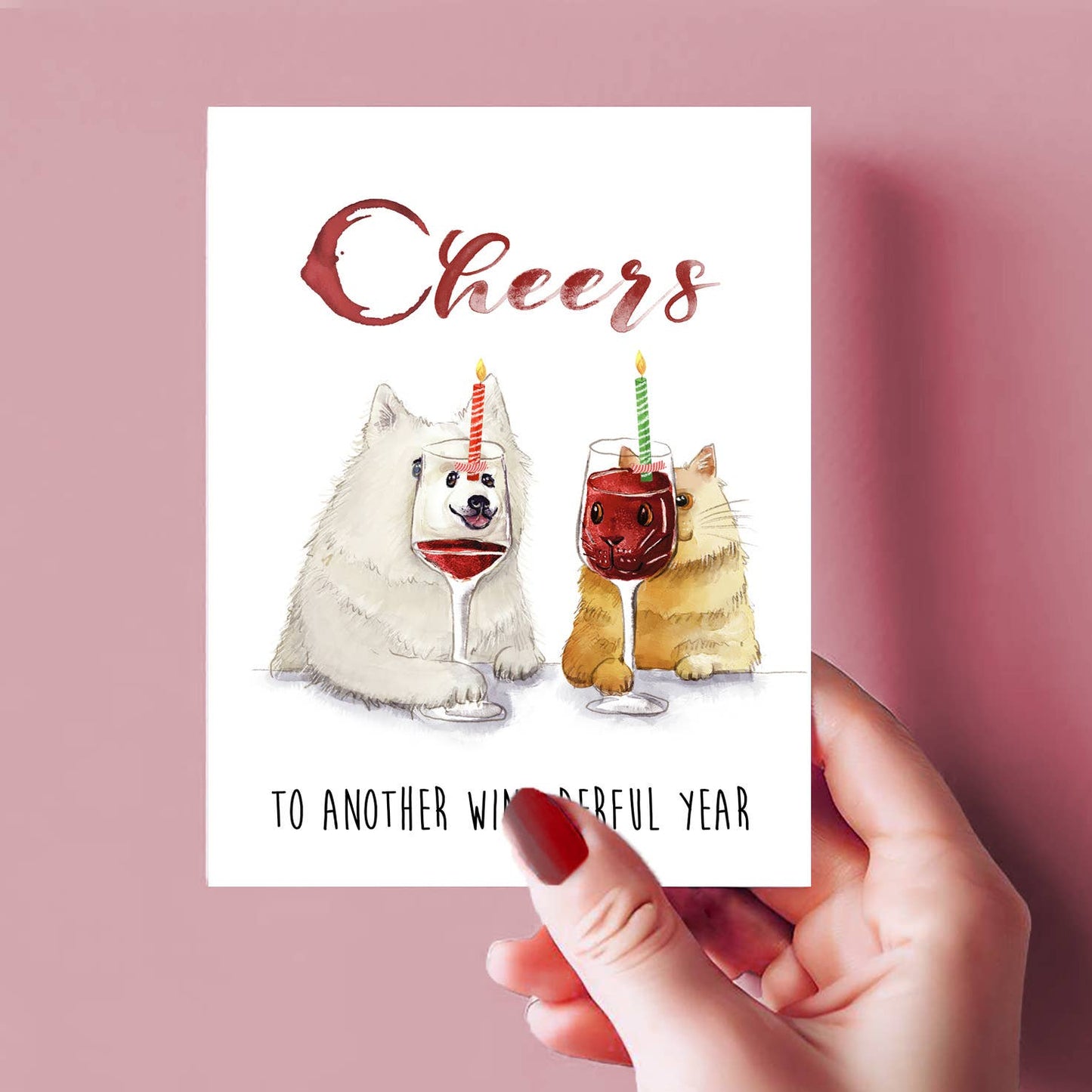 Cheers Wine-derful Year - Funny Birthday Card