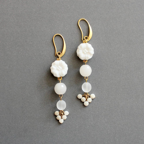 ISLE41 Vintage milk glass cluster earrings - Front & Company: Gift Store