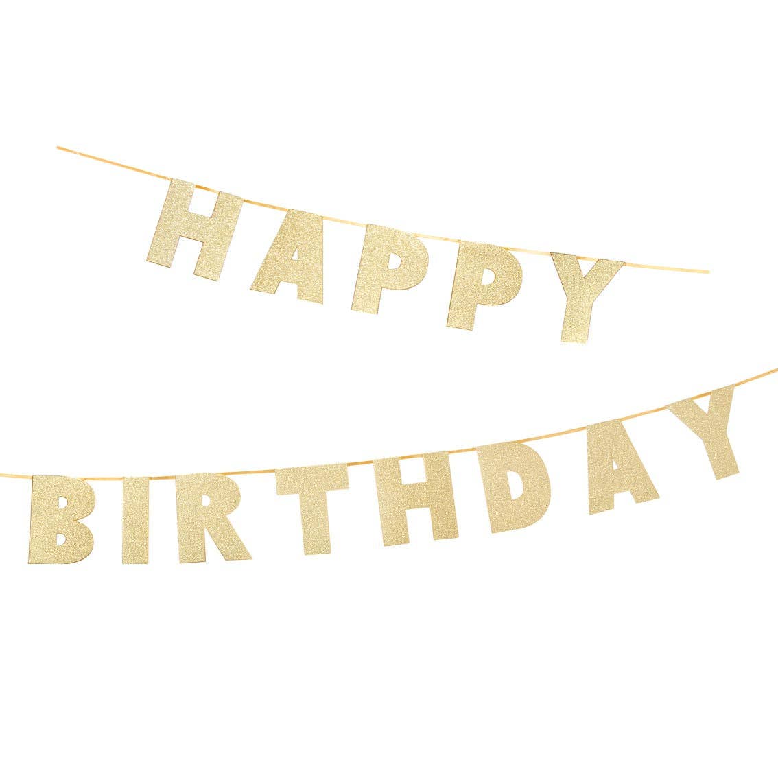 Gold Happy Birthday Garland | Birthday Party Supplies |