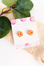 Load image into Gallery viewer, Pink Donut Clay Stud Earrings | Foodie Gift Dessert Gift
