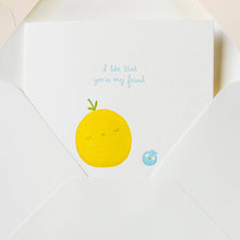 Load image into Gallery viewer, Orange and Blueberry | Friend | Letterpress Card
