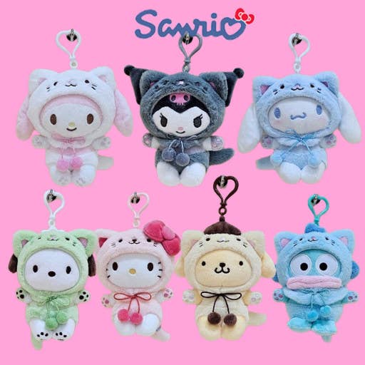 Sanrio Limited Kitty Costume Fluffy Key Chain Bag Charm