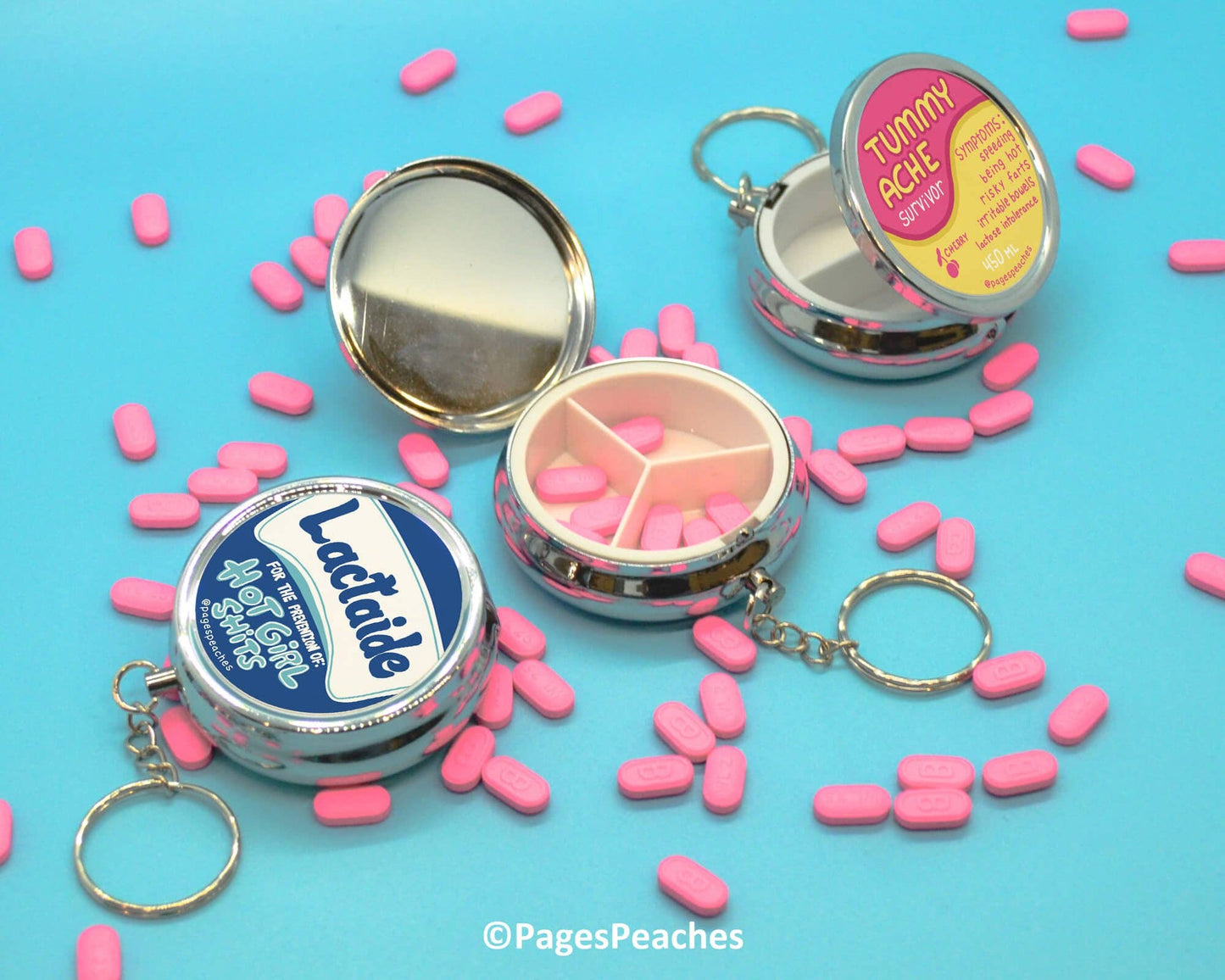Lactaid Pill Case Keychain Travel Medication Organizer
