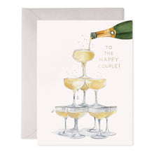 Load image into Gallery viewer, Champagne Tower Wedding Greeting Card – To the Happy Couple
